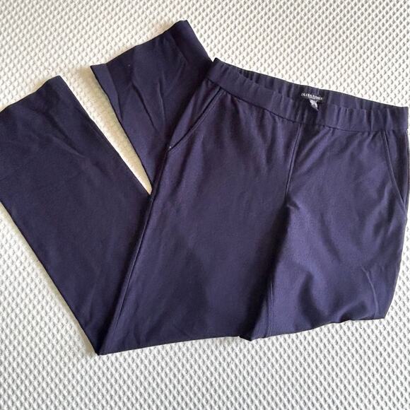 Eileen Fisher Stretch Crepe Pants XS Navy Blue Capsule Minimalist Straight Leg - Picture 1 of 5